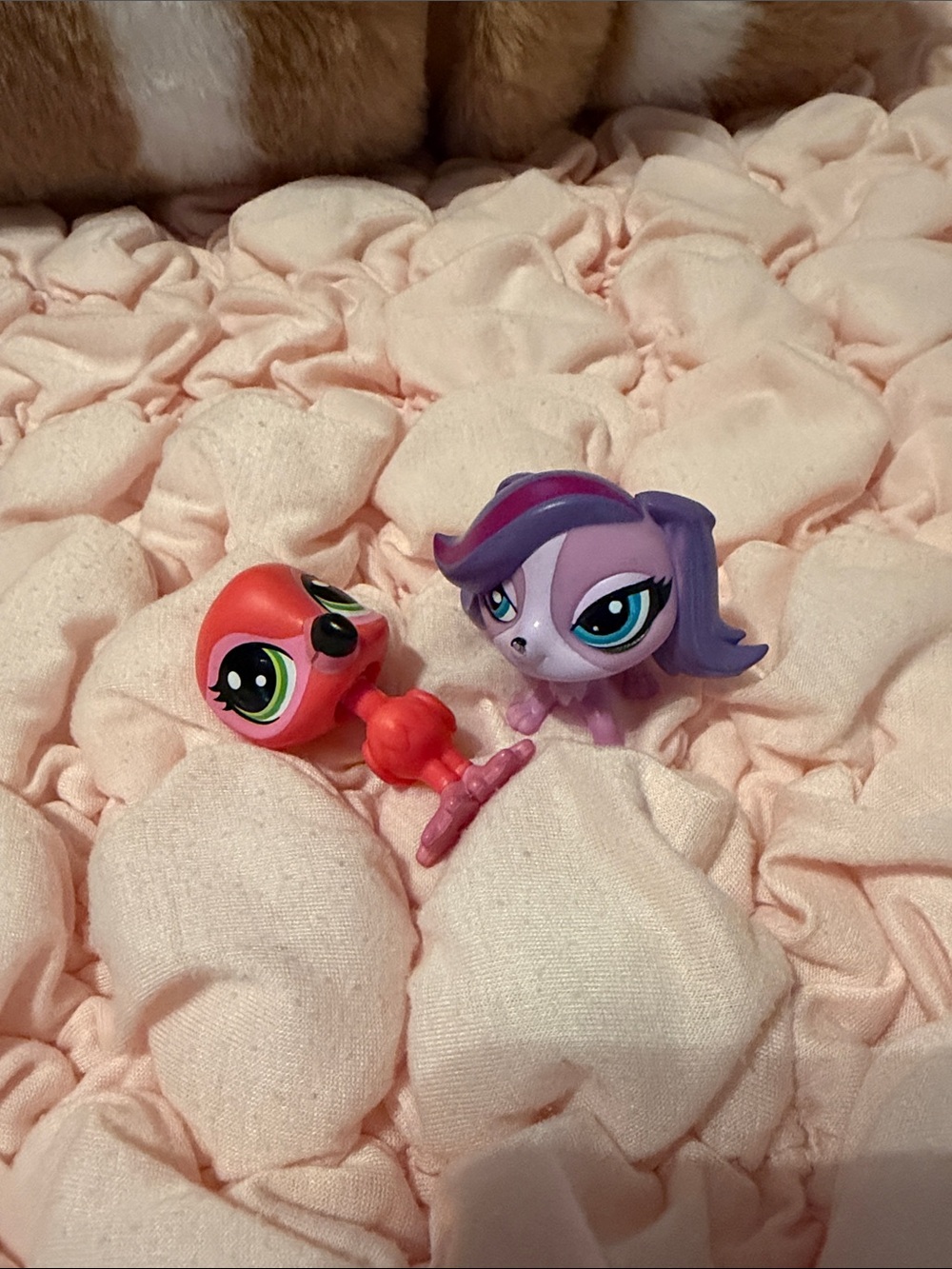 Littlest Pet Shop Purple dog & Flamingo Duo